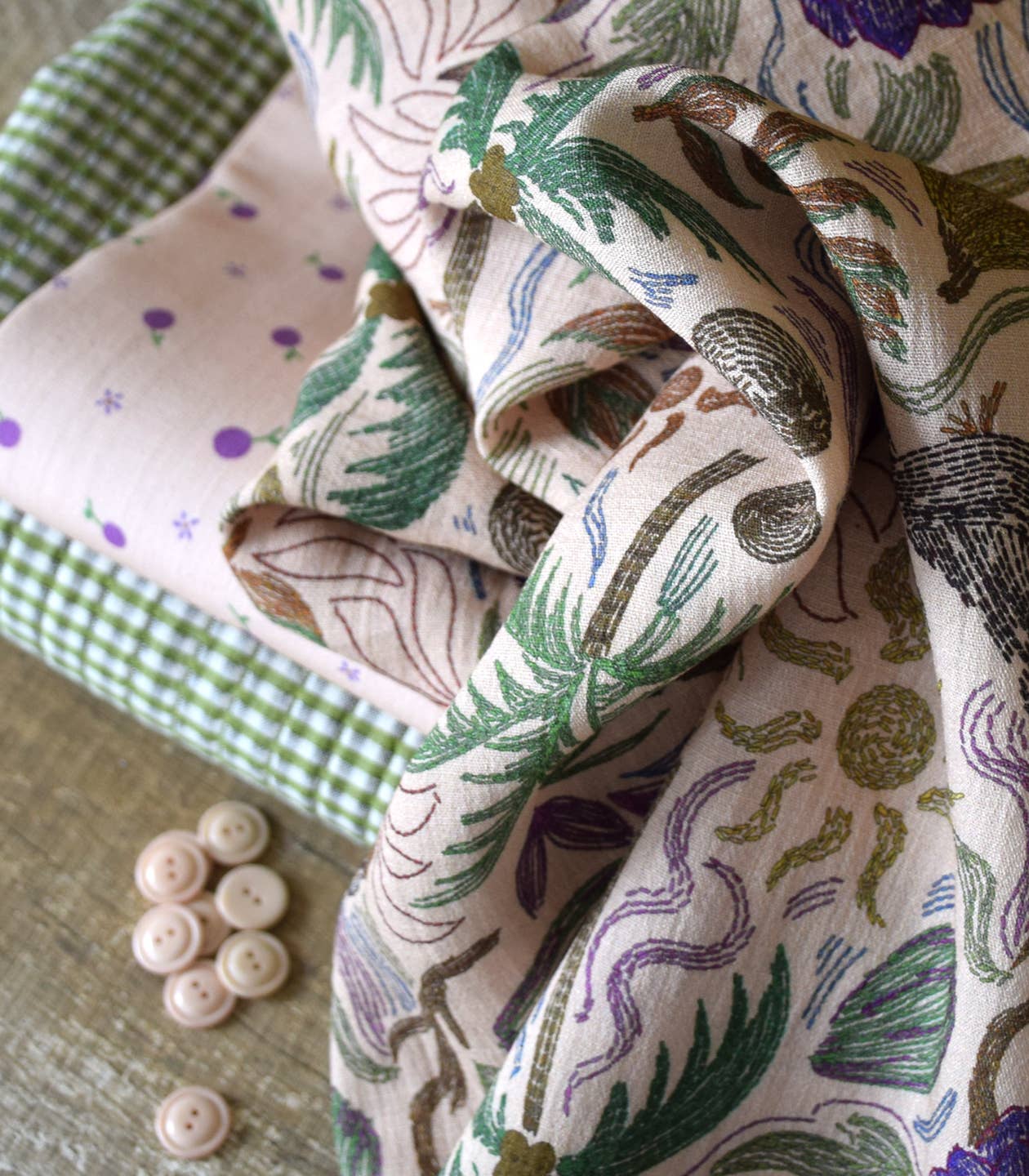 Viscose Crepe Dressmaking Fabric 'Tropical' by French Designer Cousette