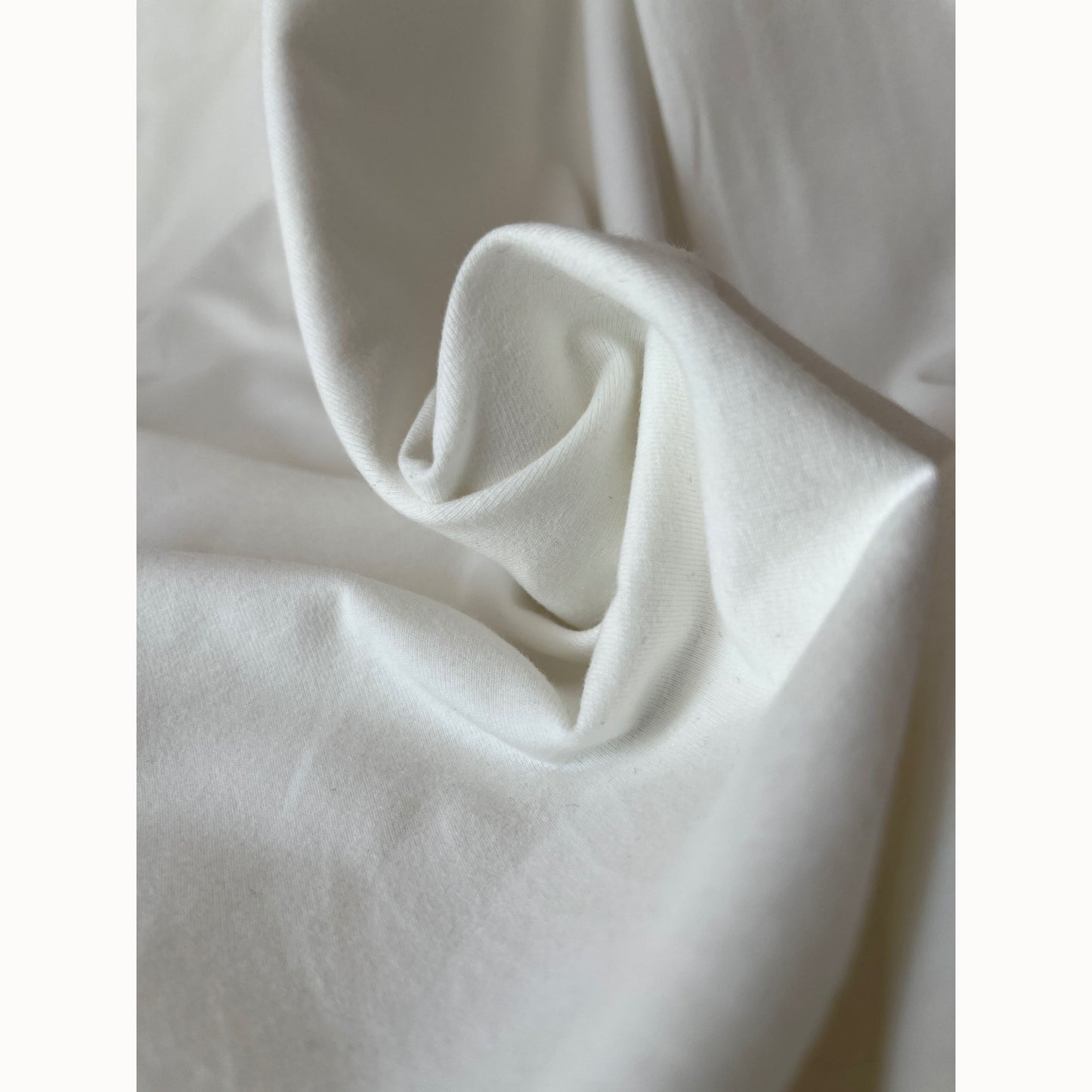 Summer Solids Cotton Jersey Fabric in 'Off White' Oeko-Tex Certified, 150cm Wide