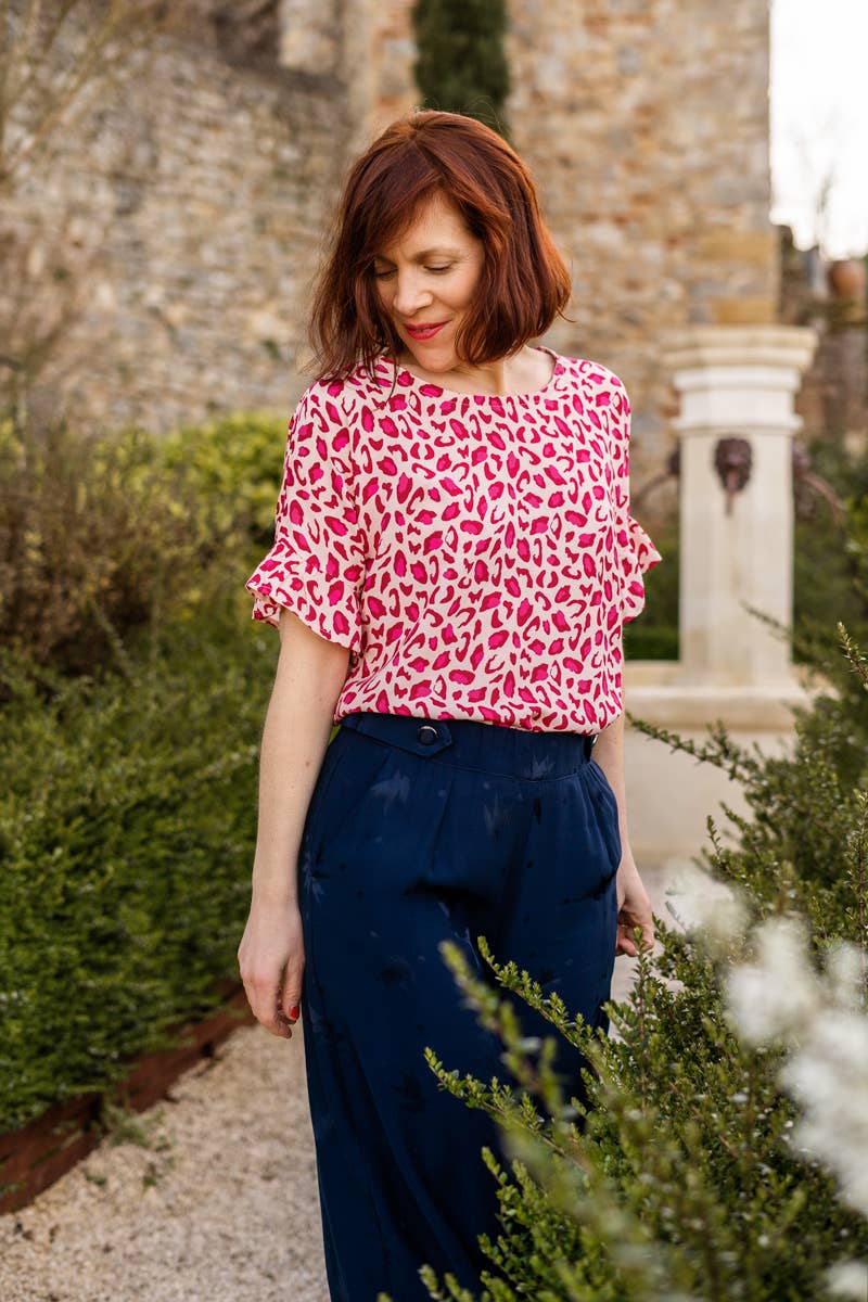 BACK IN STOCK - Viscose Dressmaking Fabric 'Bagheera' by Eglantine et Zoé in Pomegranate Red