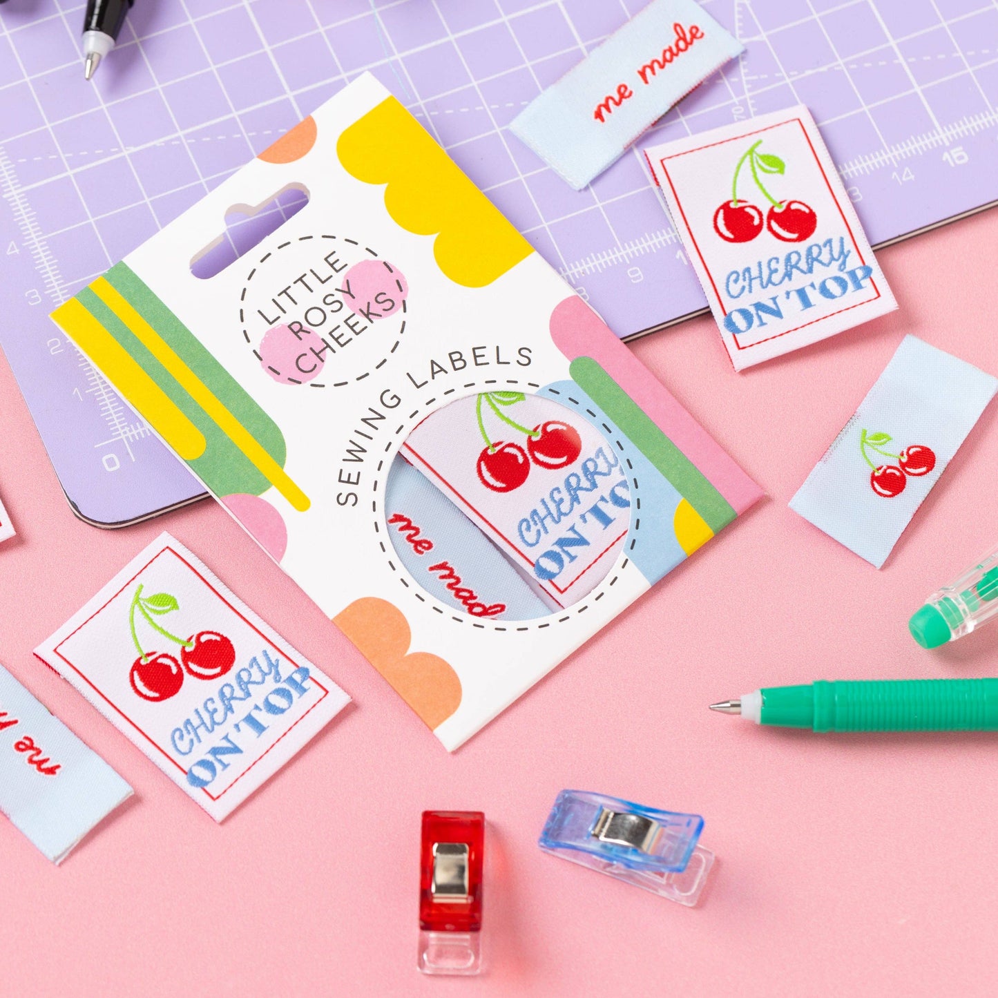 Little Rosy Cheeks Woven Sewing Labels - Cherry on Top