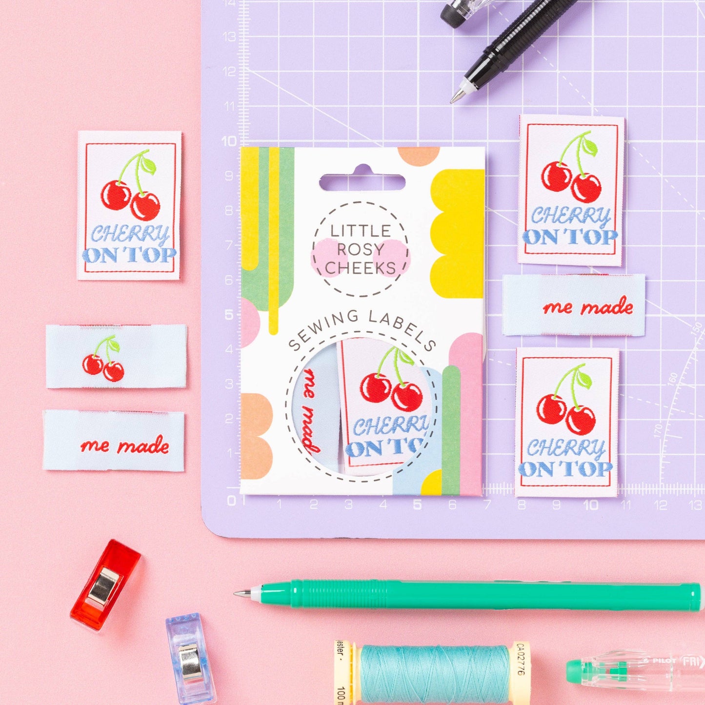 Little Rosy Cheeks Woven Sewing Labels - Cherry on Top
