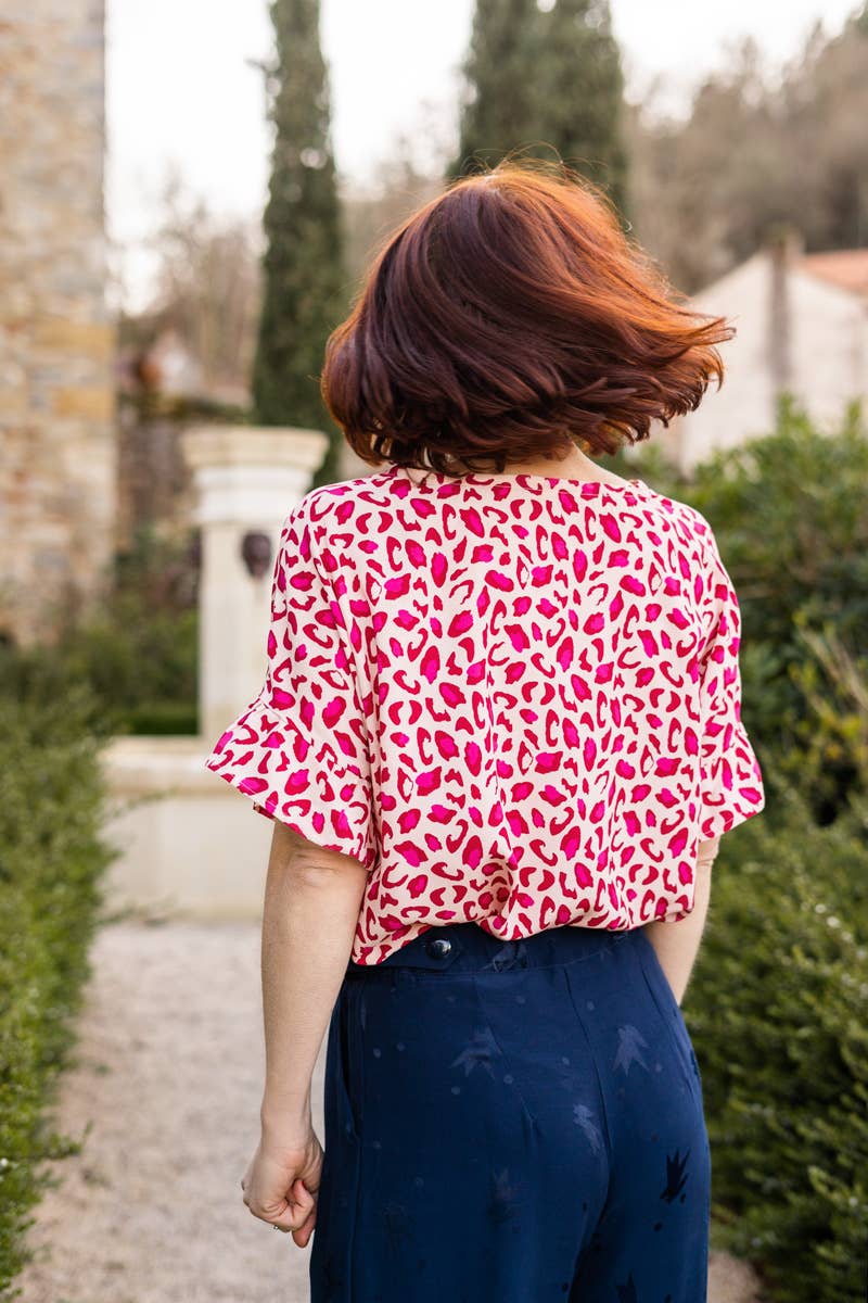 BACK IN STOCK - Viscose Dressmaking Fabric 'Bagheera' by Eglantine et Zoé in Pomegranate Red