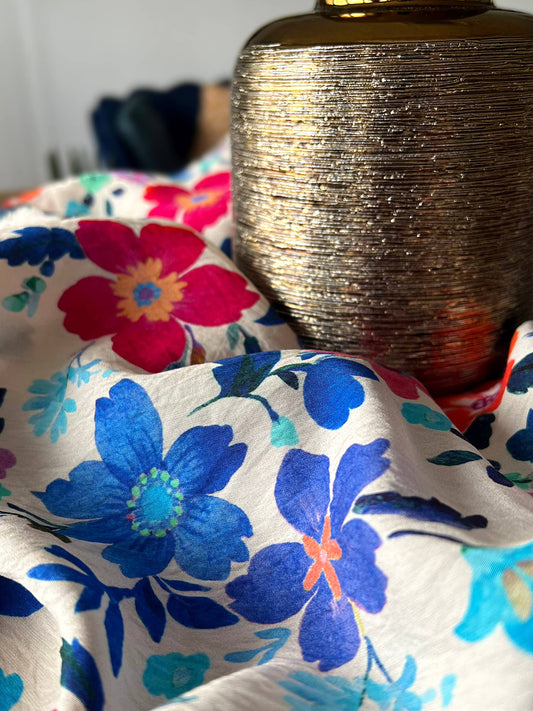 Just In - Vibrant Floral Viscose Dressmaking Fabric 'Naia' Designed by My Dress Made