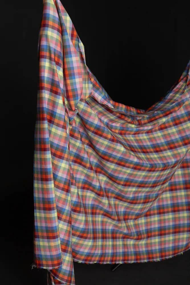 Organic Cotton Patchwork Check Dressmaking Fabric Designed by Merchant and Mills 'Pom Pom'