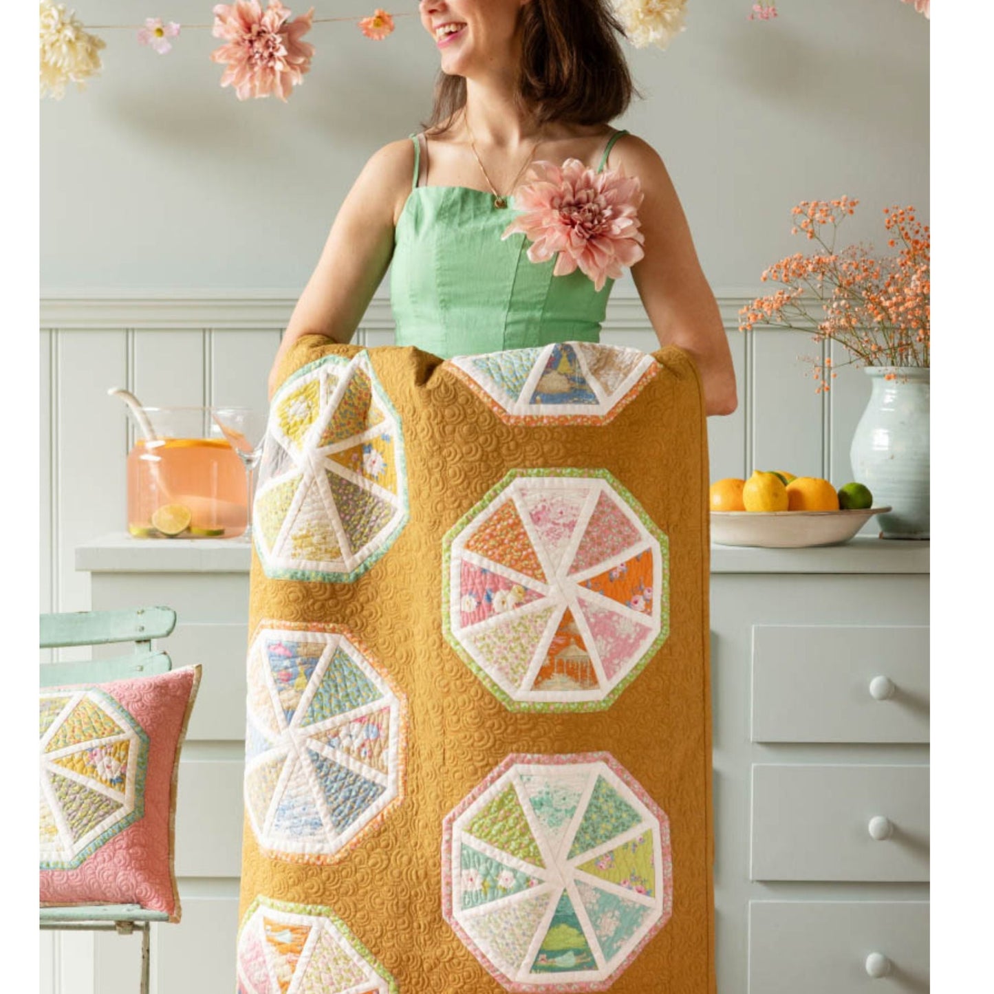 Tissu Tilda « Brunch du dimanche » pour le quilting, l'artisanat et la couture, motif principal en gingembre
