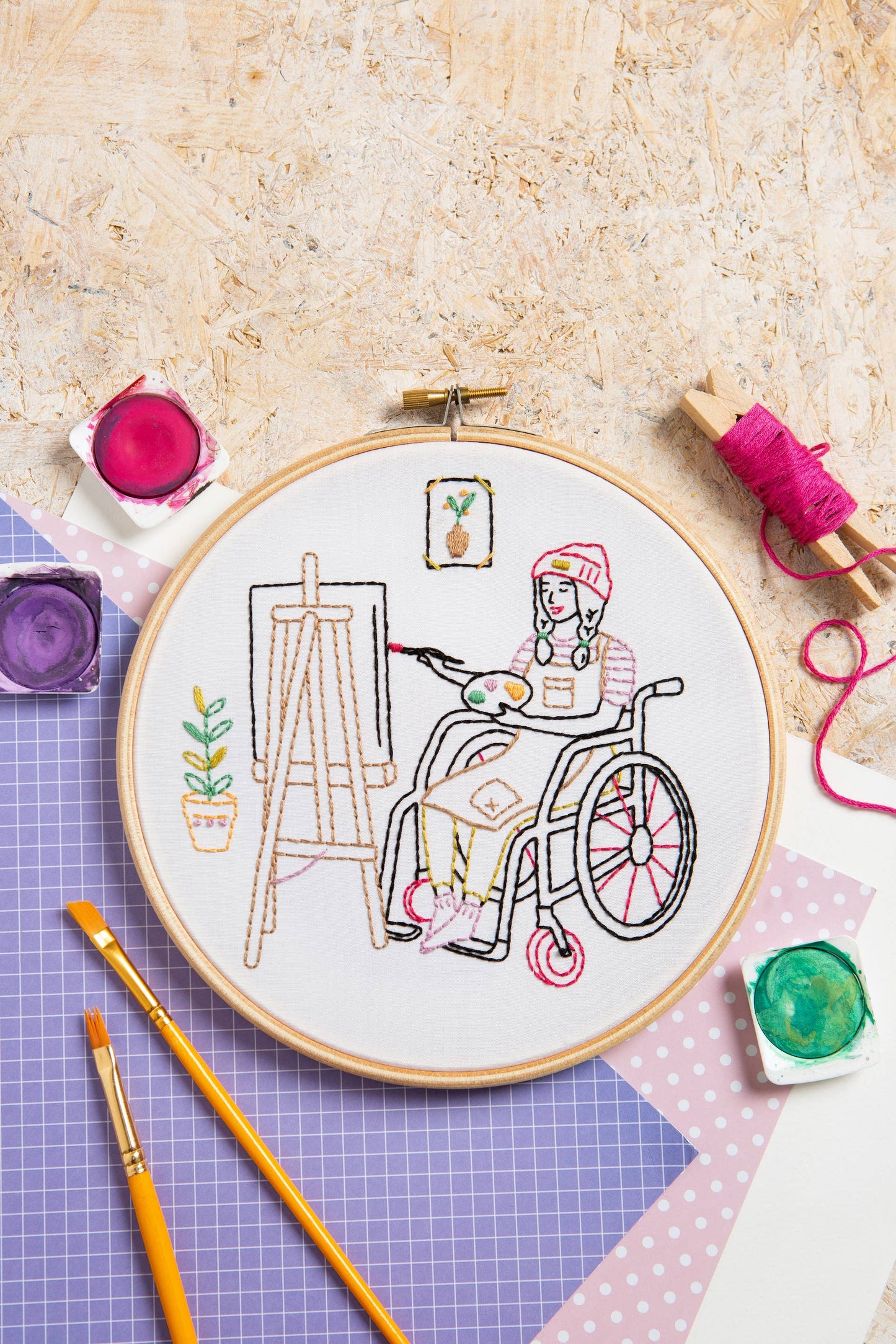 Kit de pintura y bordado (Crear), kit completo de manualidades