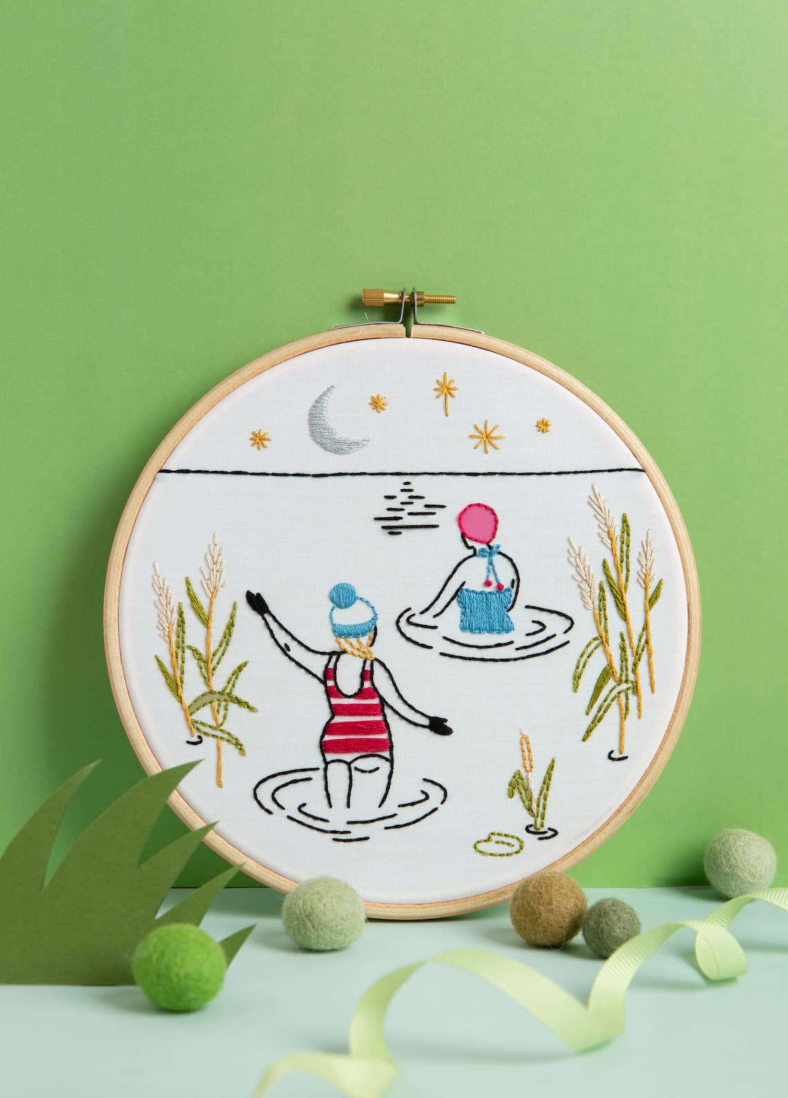 Kit de bordado "Nadar en la naturaleza" (Nadar), kit completo de manualidades