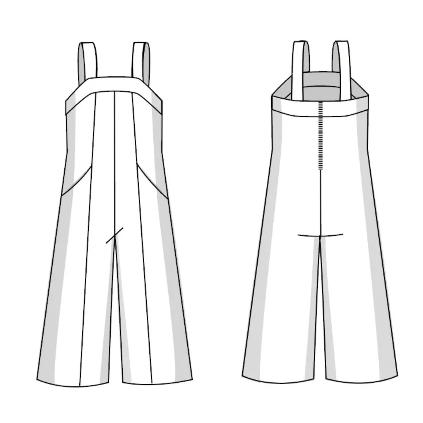 Patrón de costura para pantalones de peto Osborn, tallas 8-28 (Reino Unido)