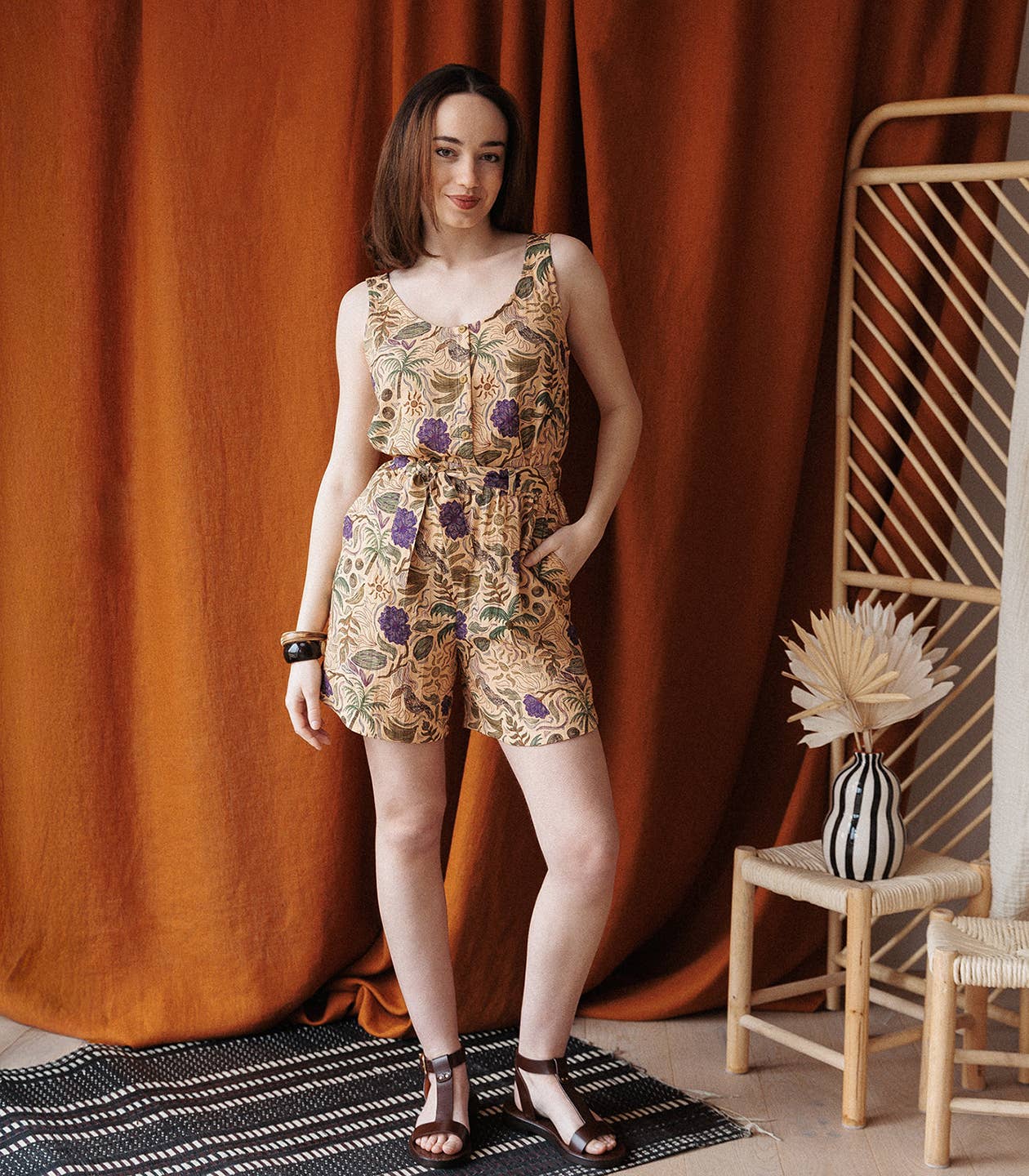 Viscose Crepe Dressmaking Fabric 'Tropical' by French Designer Cousette