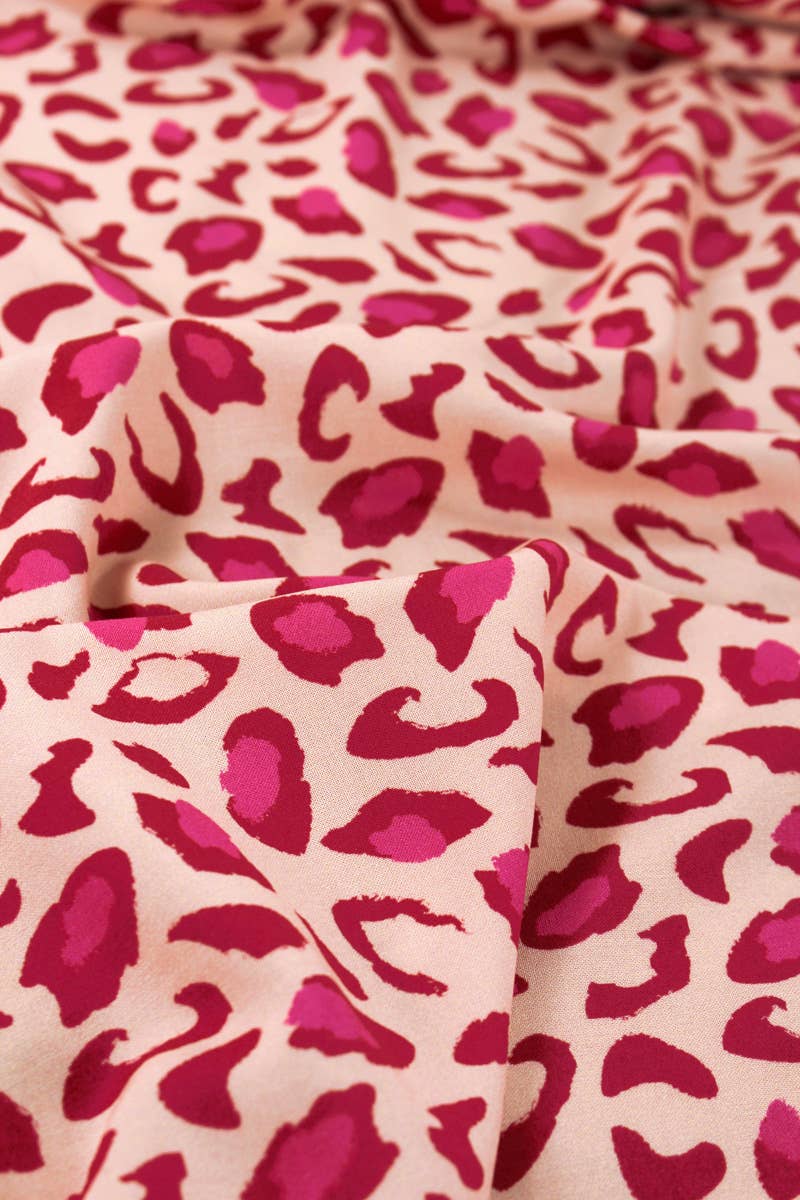 BACK IN STOCK - Viscose Dressmaking Fabric 'Bagheera' by Eglantine et Zoé in Pomegranate Red