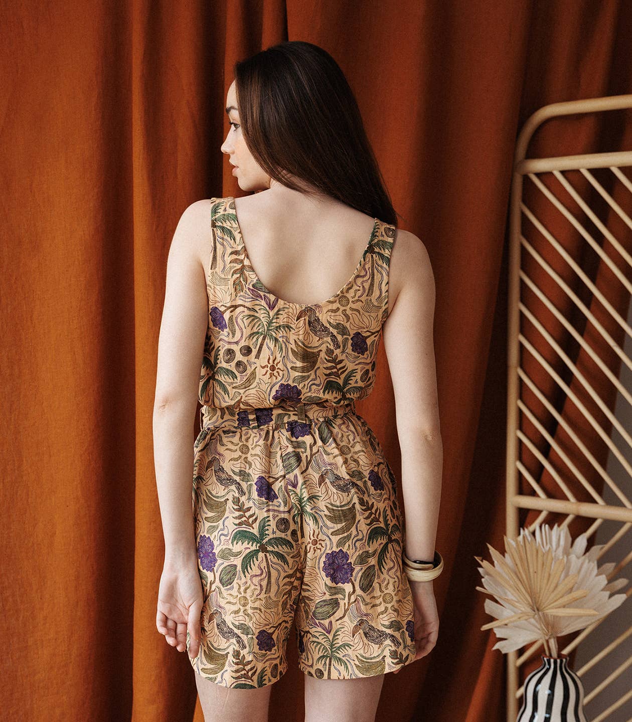 Viscose Crepe Dressmaking Fabric 'Tropical' by French Designer Cousette