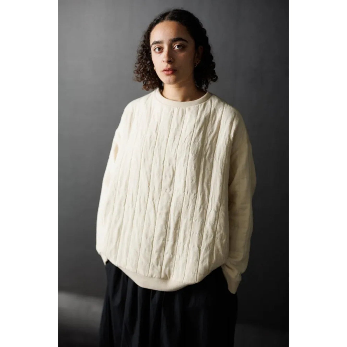 Quilted Jacquard Indian Cotton Dressmaking Fabric by Merchant and Mills 'Natural Square'