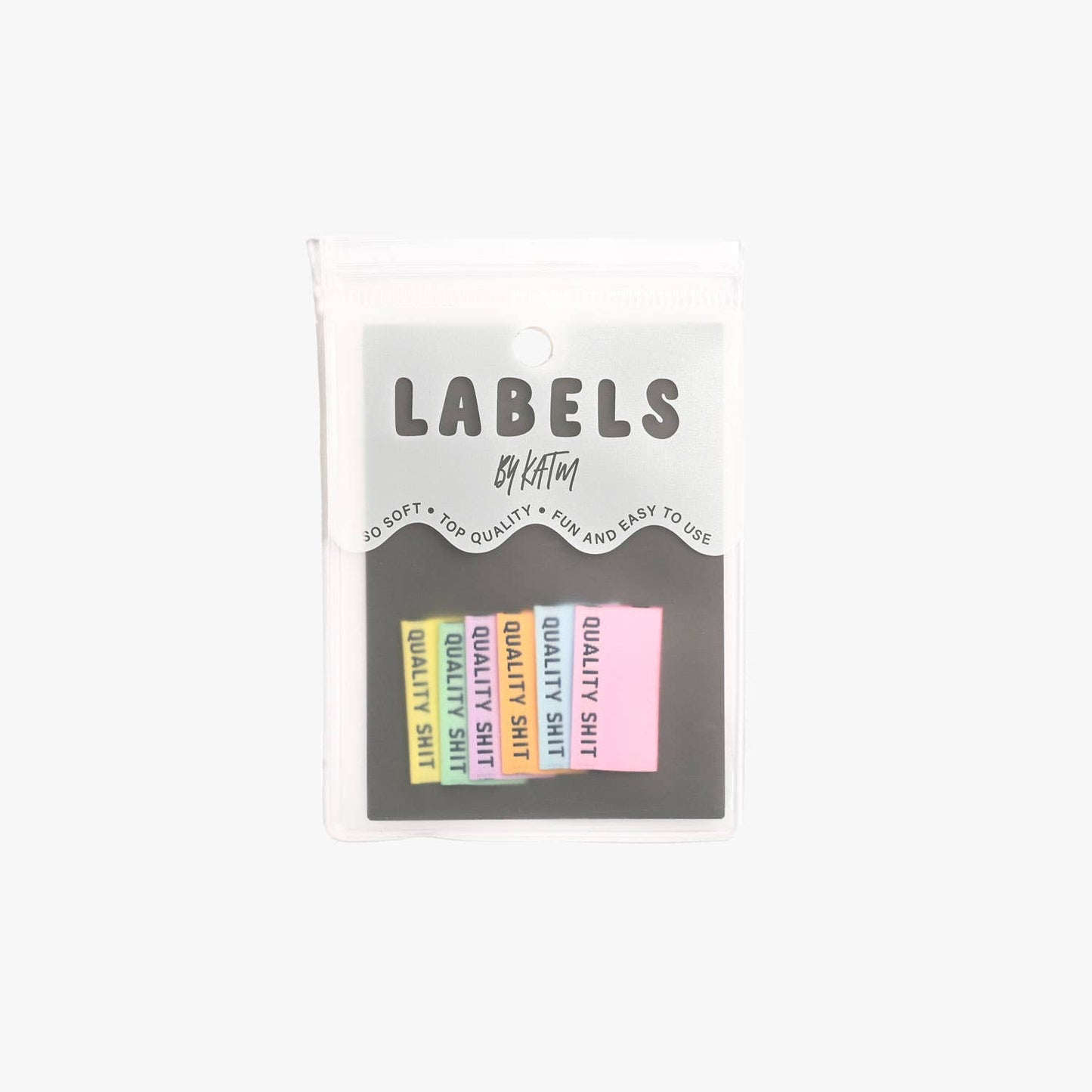 'Quality Shit' Sewing Labels in Pastel Colours by Kylie and the Machine, Sweary Sewist