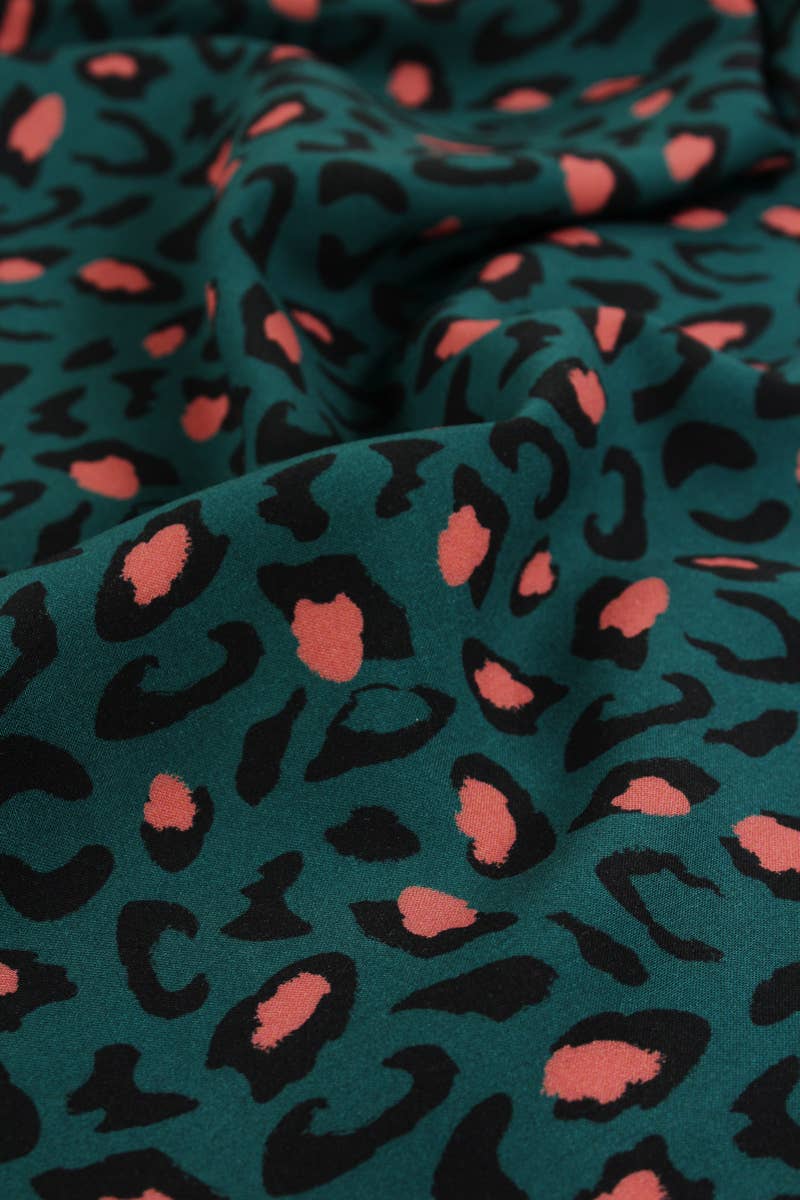 Viscose Dressmaking Fabric 'Bagheera' by Eglantine et Zoé in Dark Green Lagoon