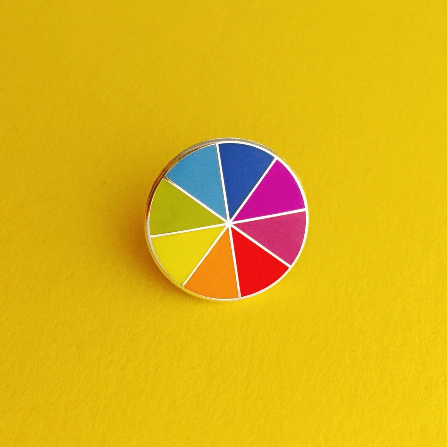 Enamel Pin Sewing Gift, Bright Colour Wheel Design