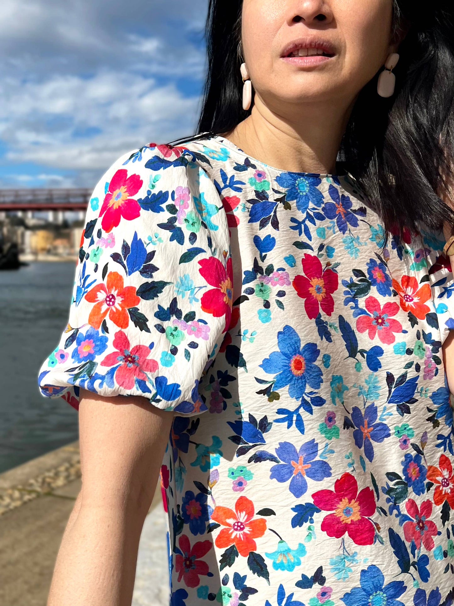 Just In - Vibrant Floral Viscose Dressmaking Fabric 'Naia' Designed by My Dress Made