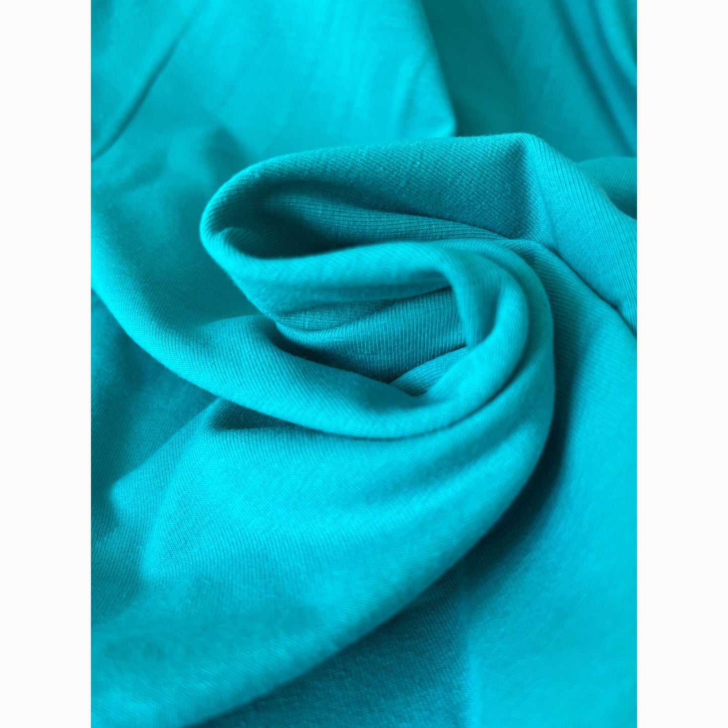 Summer Solids Cotton Jersey Fabric in 'Turquoise' Oeko-Tex Certified, 150cm Wide