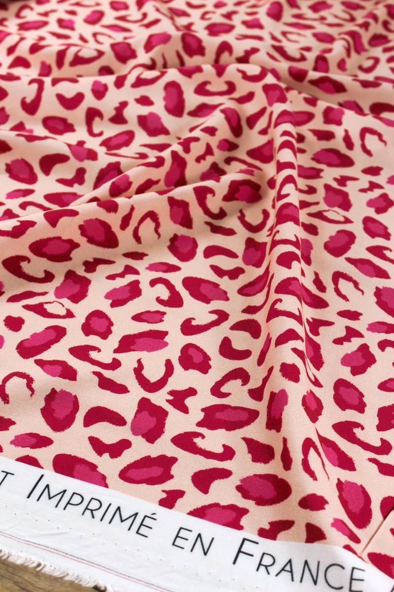 BACK IN STOCK - Viscose Dressmaking Fabric 'Bagheera' by Eglantine et Zoé in Pomegranate Red