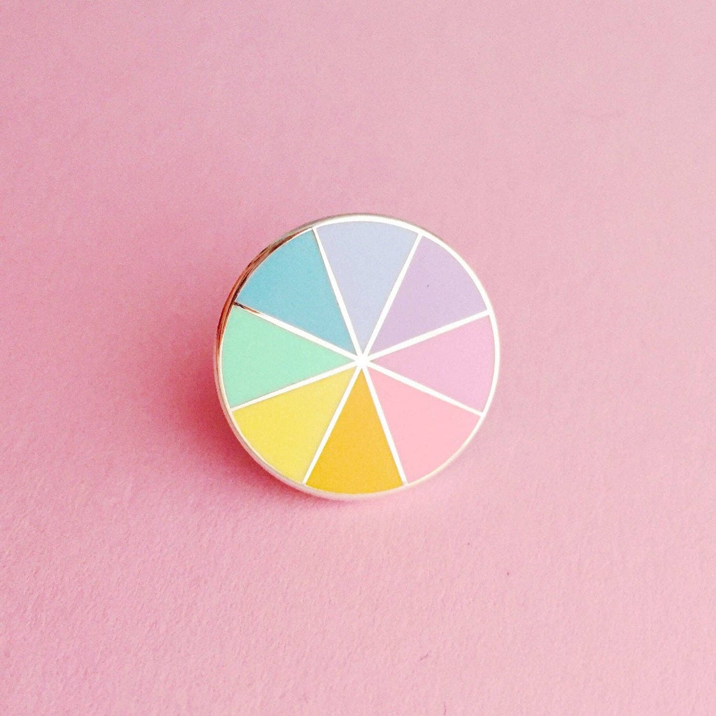 Enamel Pin Sewing Gift, Pastel Colour Wheel Design