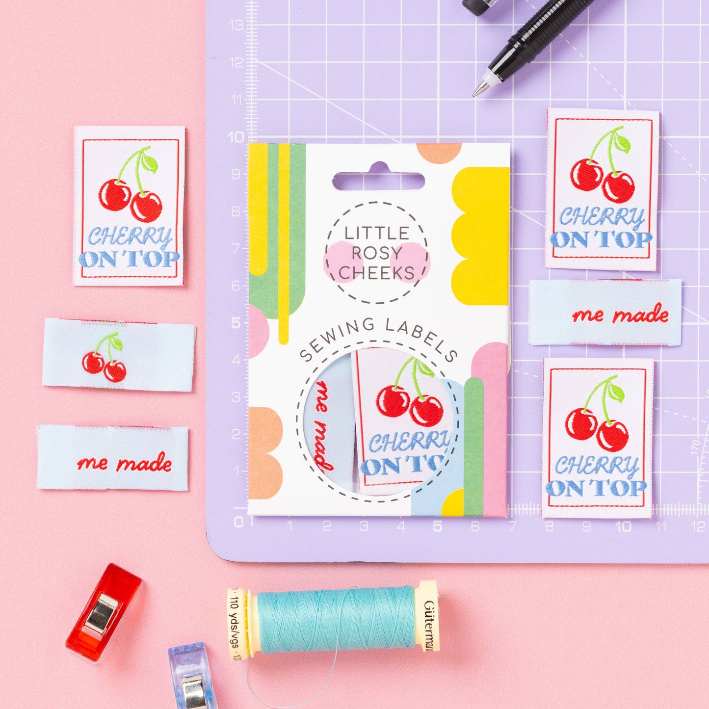 Little Rosy Cheeks Woven Sewing Labels - Cherry on Top