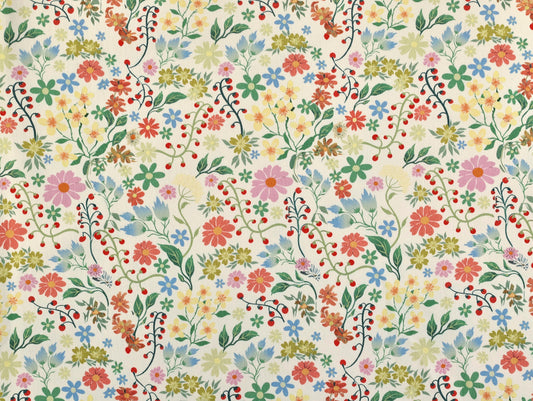 Fabric Godmother Garden Vine Denim Ivory