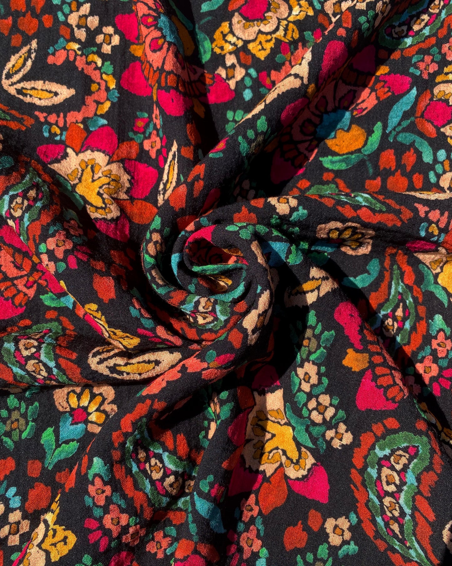 Vibrant Paisley Print Viscose Dressmaking Fabric by French Brand My Dress Made 'Bohemian'