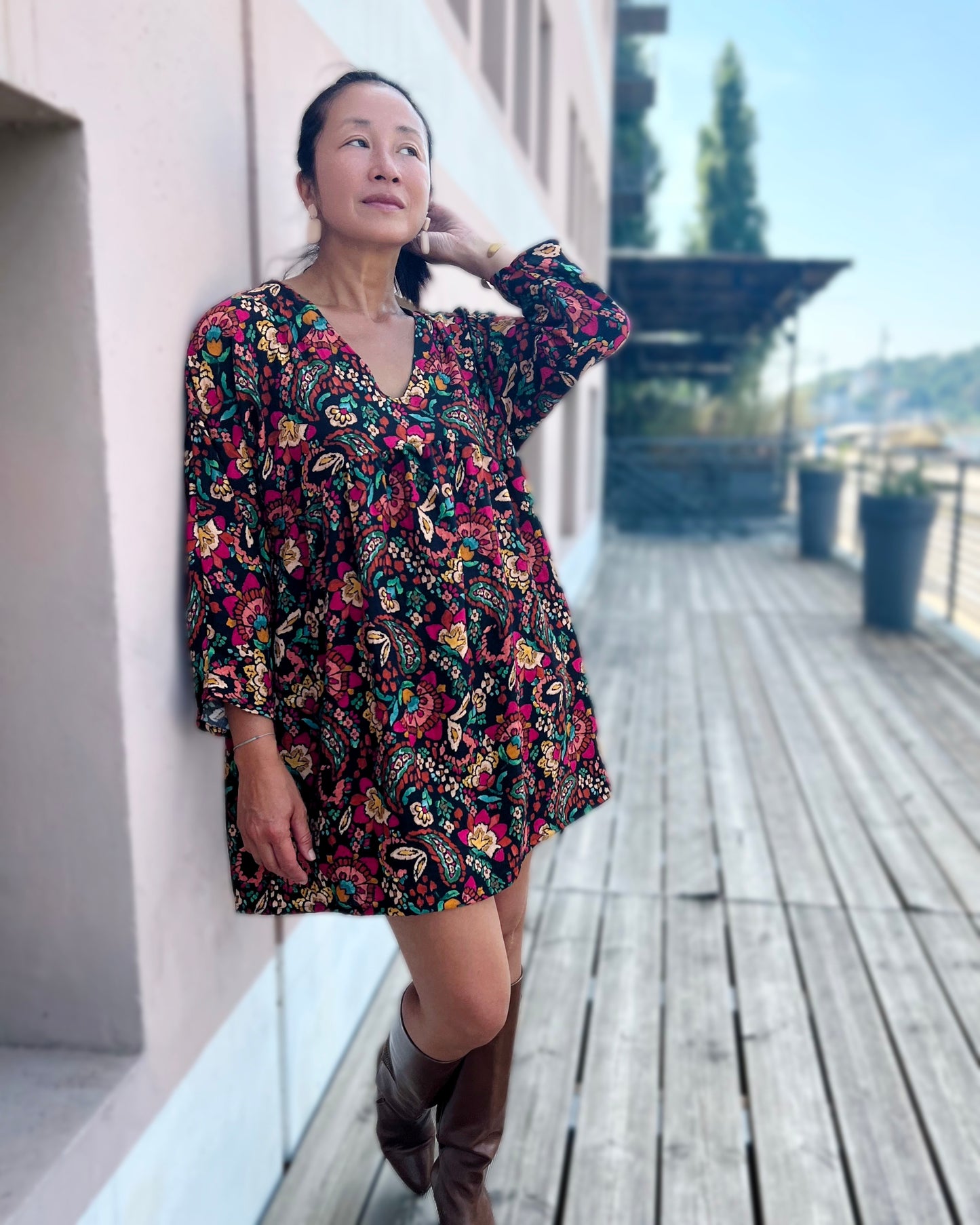 RÉAPPROVISIONNÉ - Ma robe fabriquée en tissu de viscose français « Bohème »
