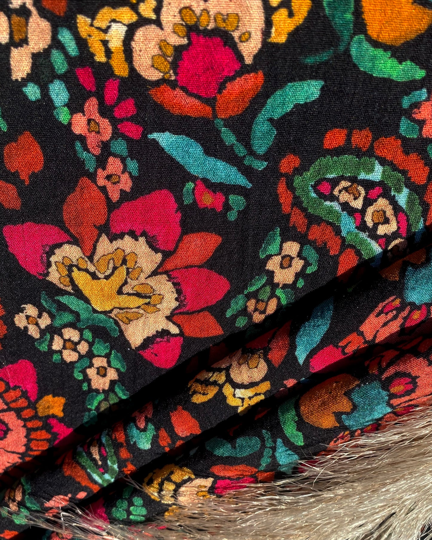 Vibrant Paisley Print Viscose Dressmaking Fabric by French Brand My Dress Made 'Bohemian'