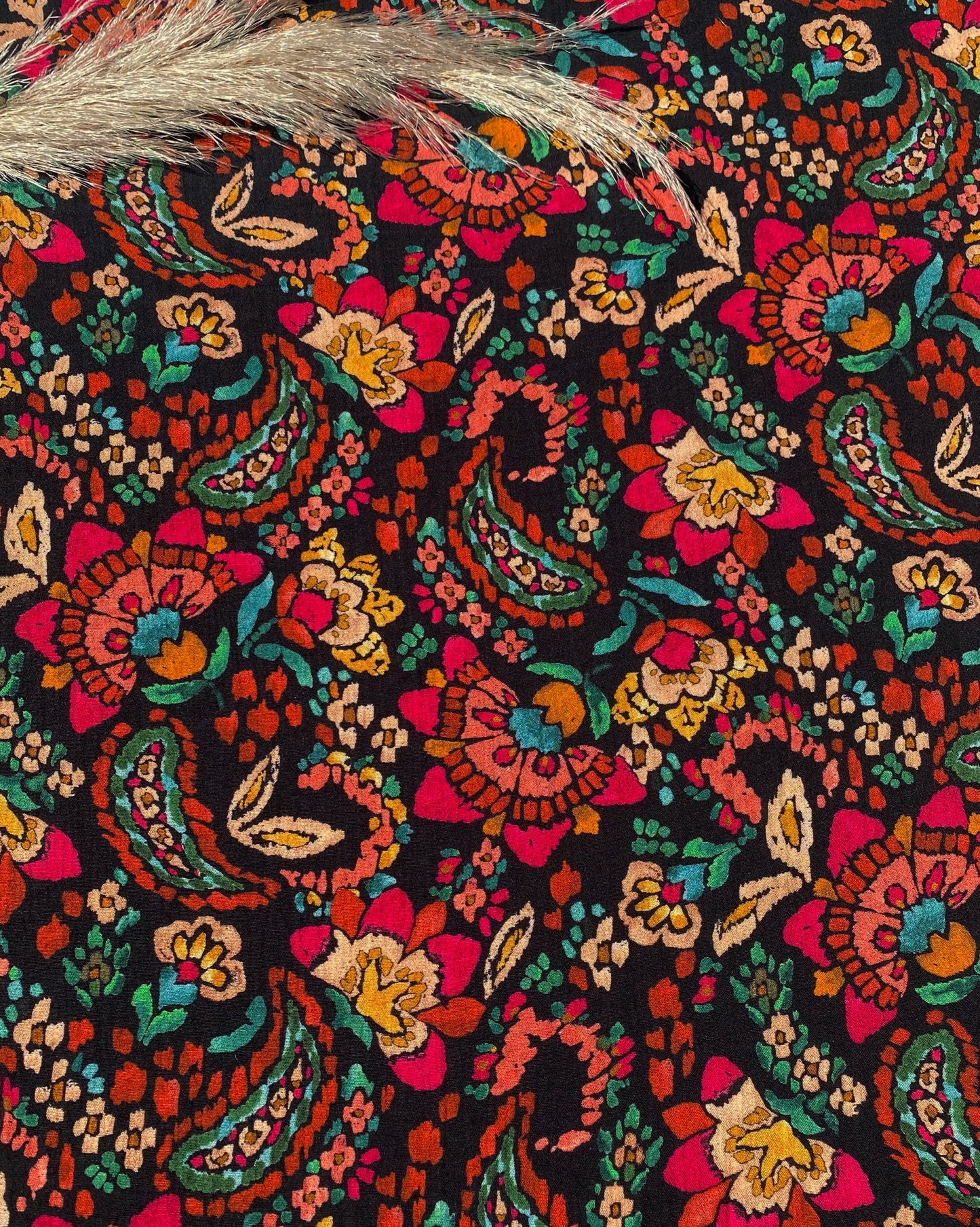 Vibrant Paisley Print Viscose Dressmaking Fabric by French Brand My Dress Made 'Bohemian'