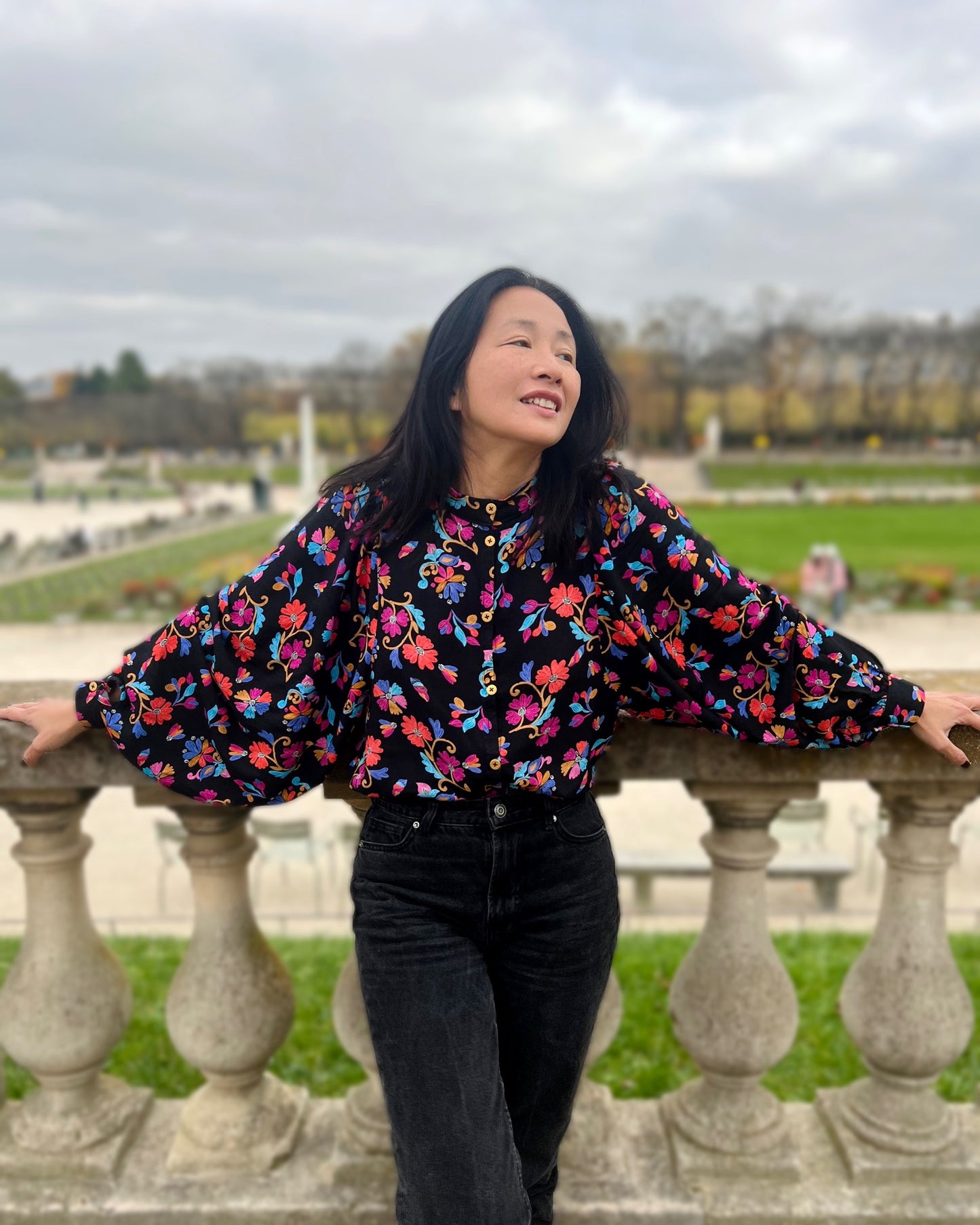 Bright Floral Viscose Crepe Dressmaking Fabric 'Imagine' by My Dress Made