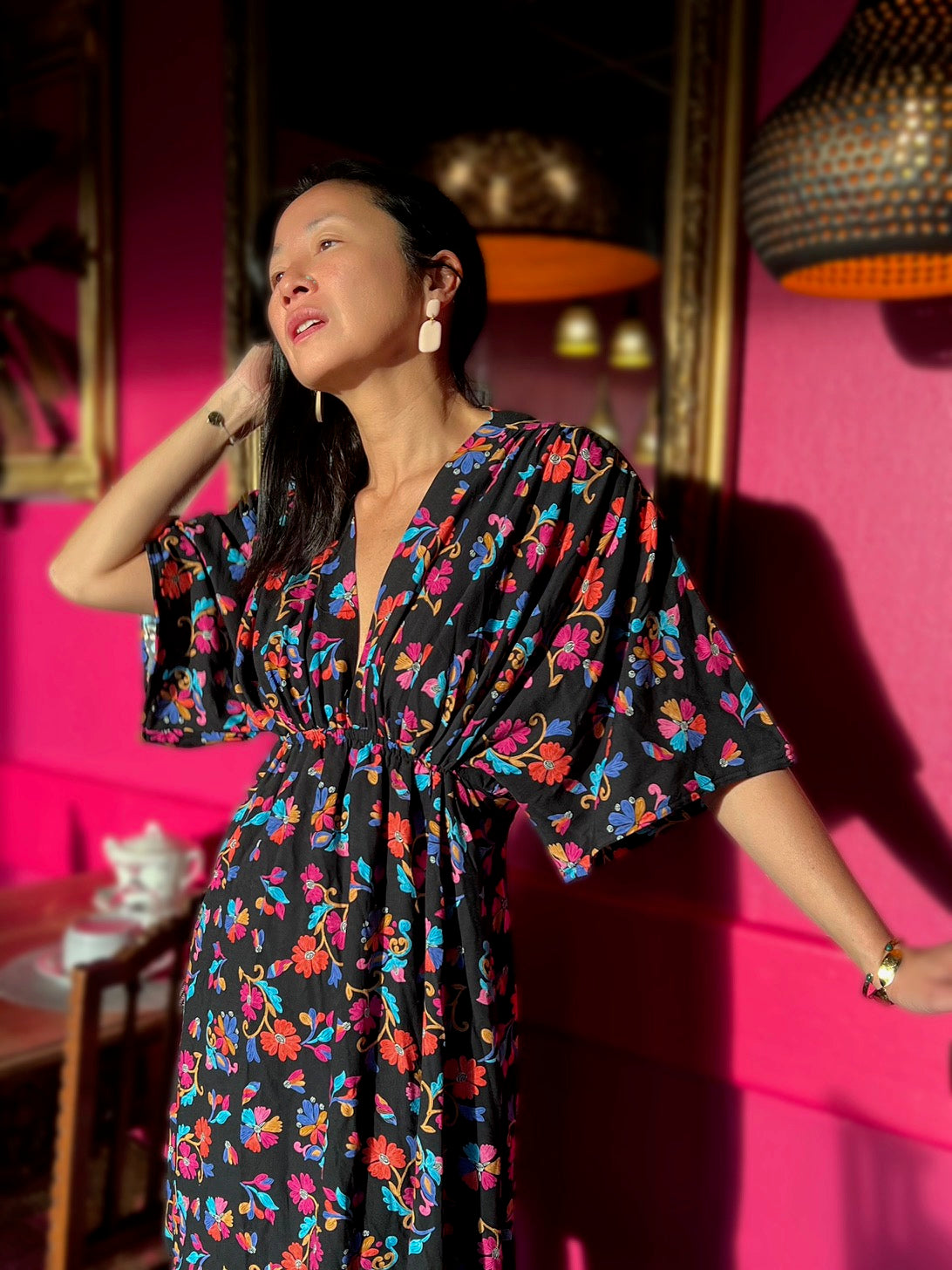 Bright Floral Viscose Crepe Dressmaking Fabric 'Imagine' by My Dress Made