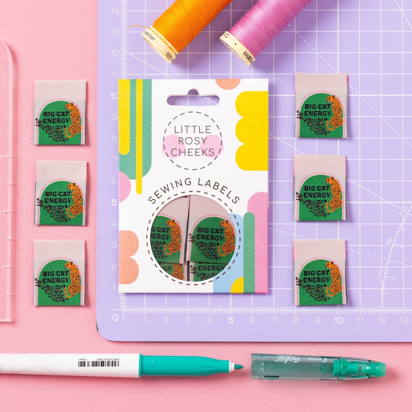 Little Rosy Cheeks Woven Sewing Labels - Big Cat Energy