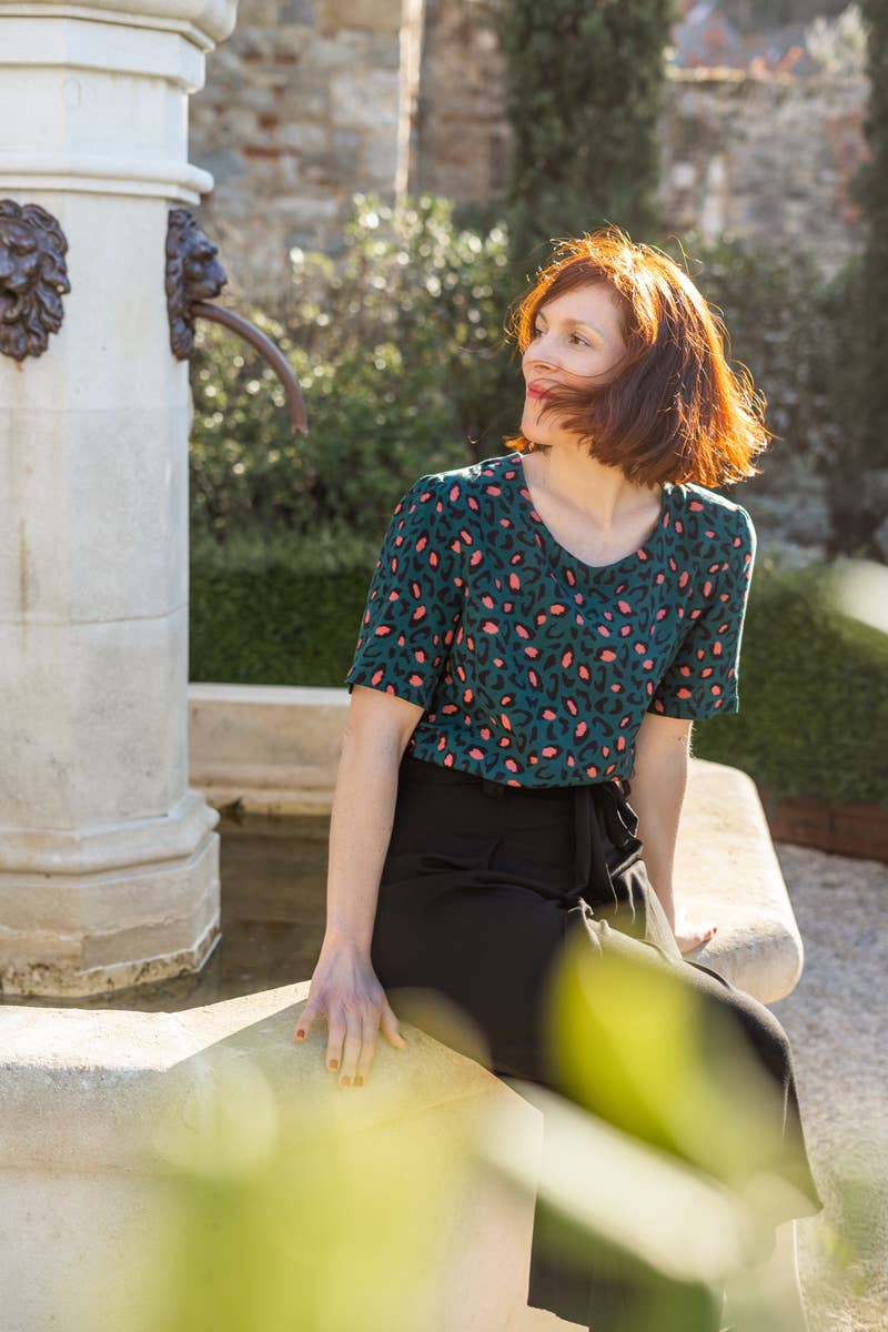 Viscose Dressmaking Fabric 'Bagheera' by Eglantine et Zoé in Dark Green Lagoon