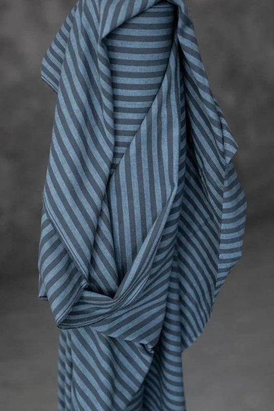 Merchant and Mills Oeko-Tex Certified Organic Cotton Linen Dressmaking Fabric in 'Tully Stripe'