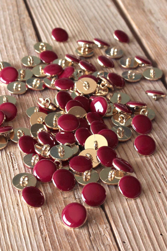 Pomegranate Red Chic Buttons, 10mm