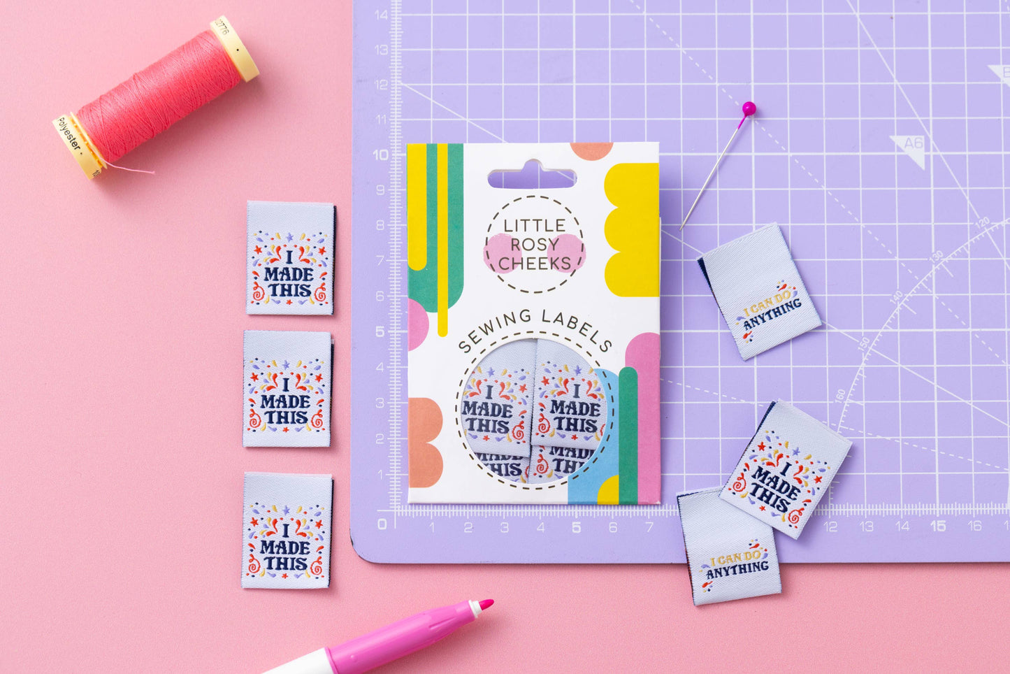 Etiquetas tejidas para coser Little Rosy Cheeks: ¡yo las hice! ¡Puedo hacer cualquier cosa!
