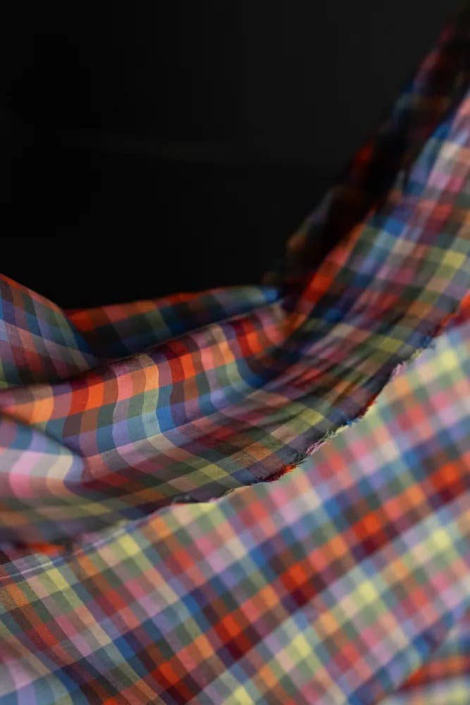 Organic Cotton Patchwork Check Dressmaking Fabric Designed by Merchant and Mills 'Pom Pom'