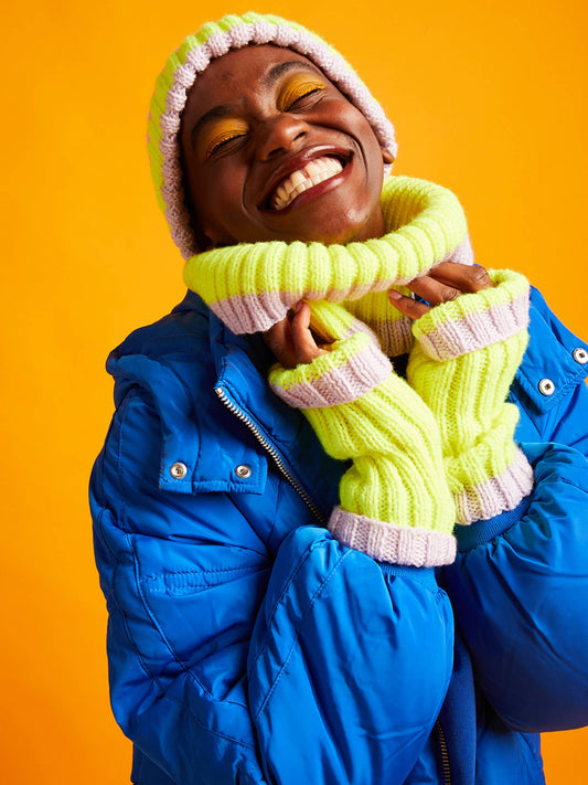 Kit de tejido para gorros con resaltador, Sirdar Kith & Kin, kit completo para principiantes