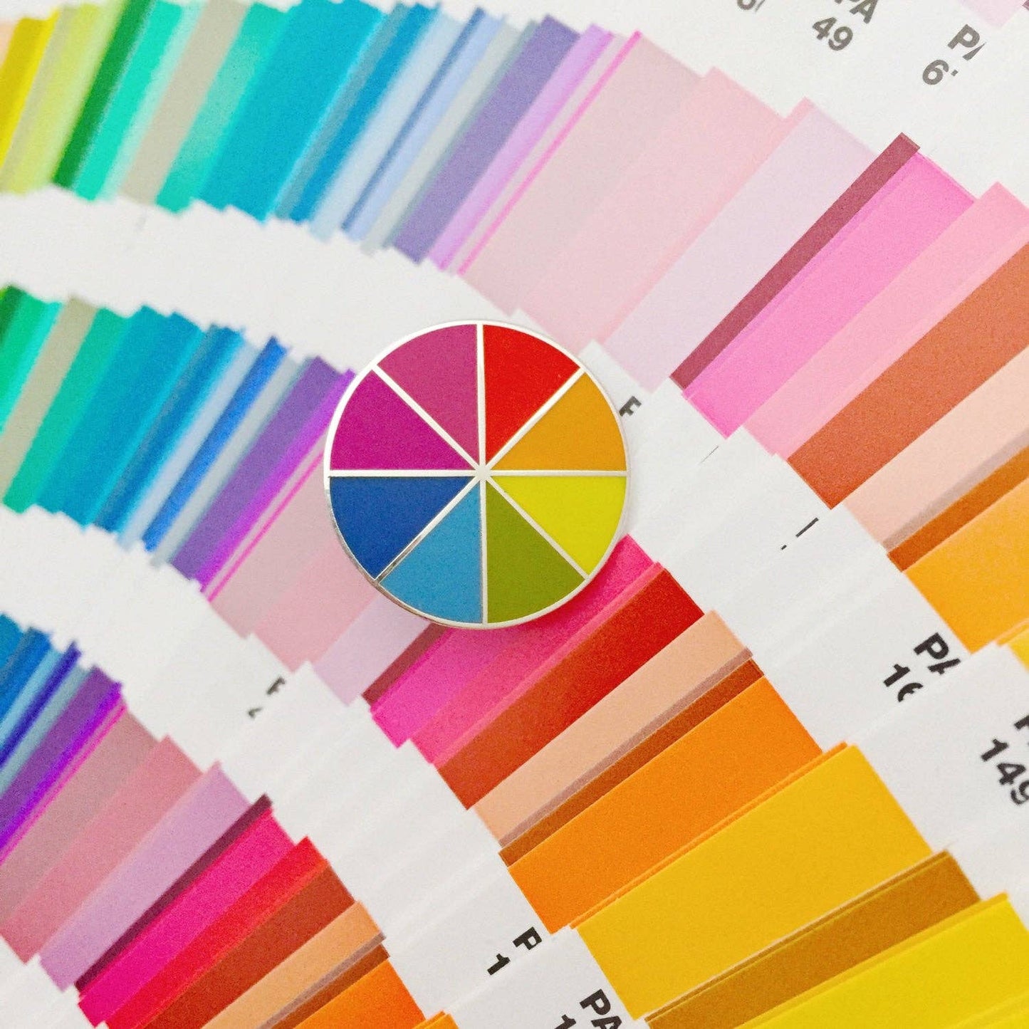 Enamel Pin Sewing Gift, Bright Colour Wheel Design