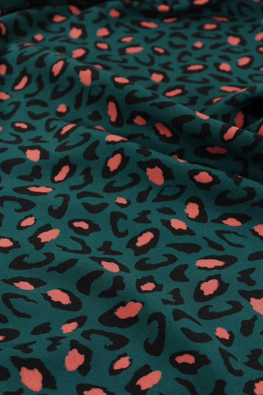 Viscose Dressmaking Fabric 'Bagheera' by Eglantine et Zoé in Dark Green Lagoon