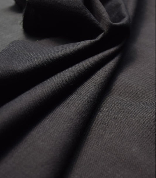 Deep Black Denim Fabric by Cousette