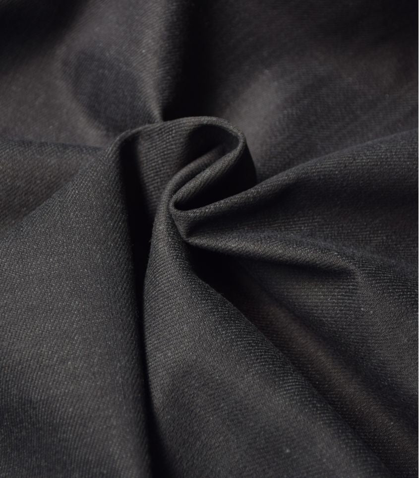Deep Black Denim Fabric by Cousette