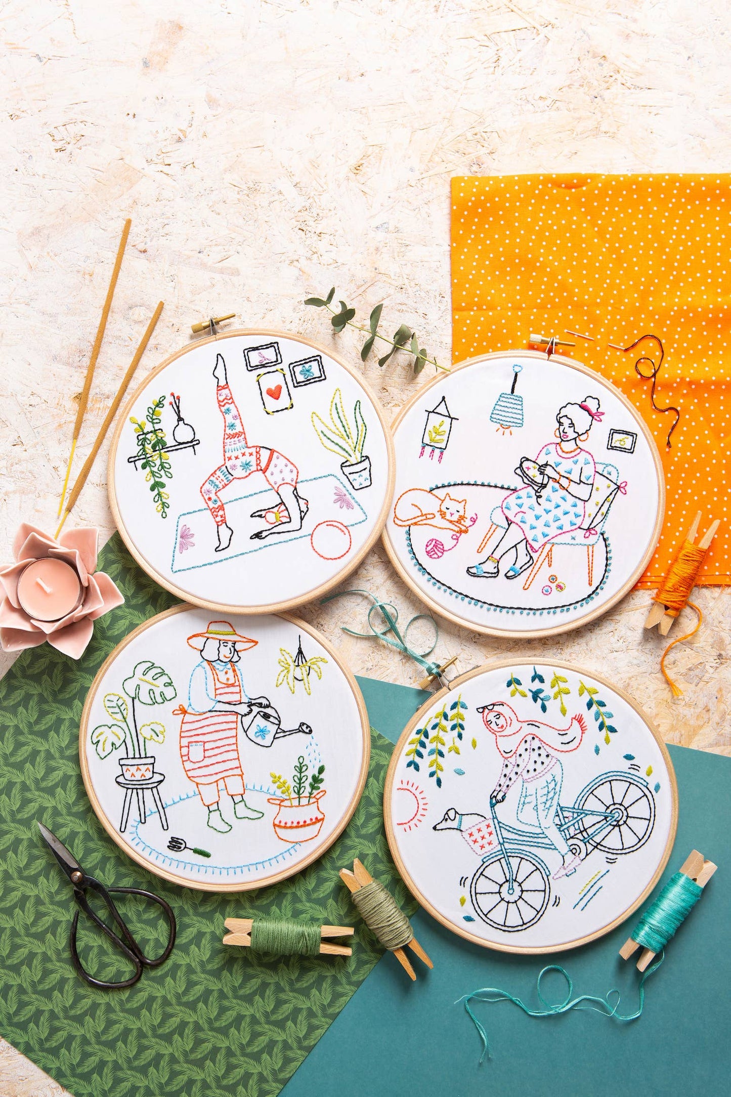 Stitching Embroidery Kit (Relax), Complete Craft Kit