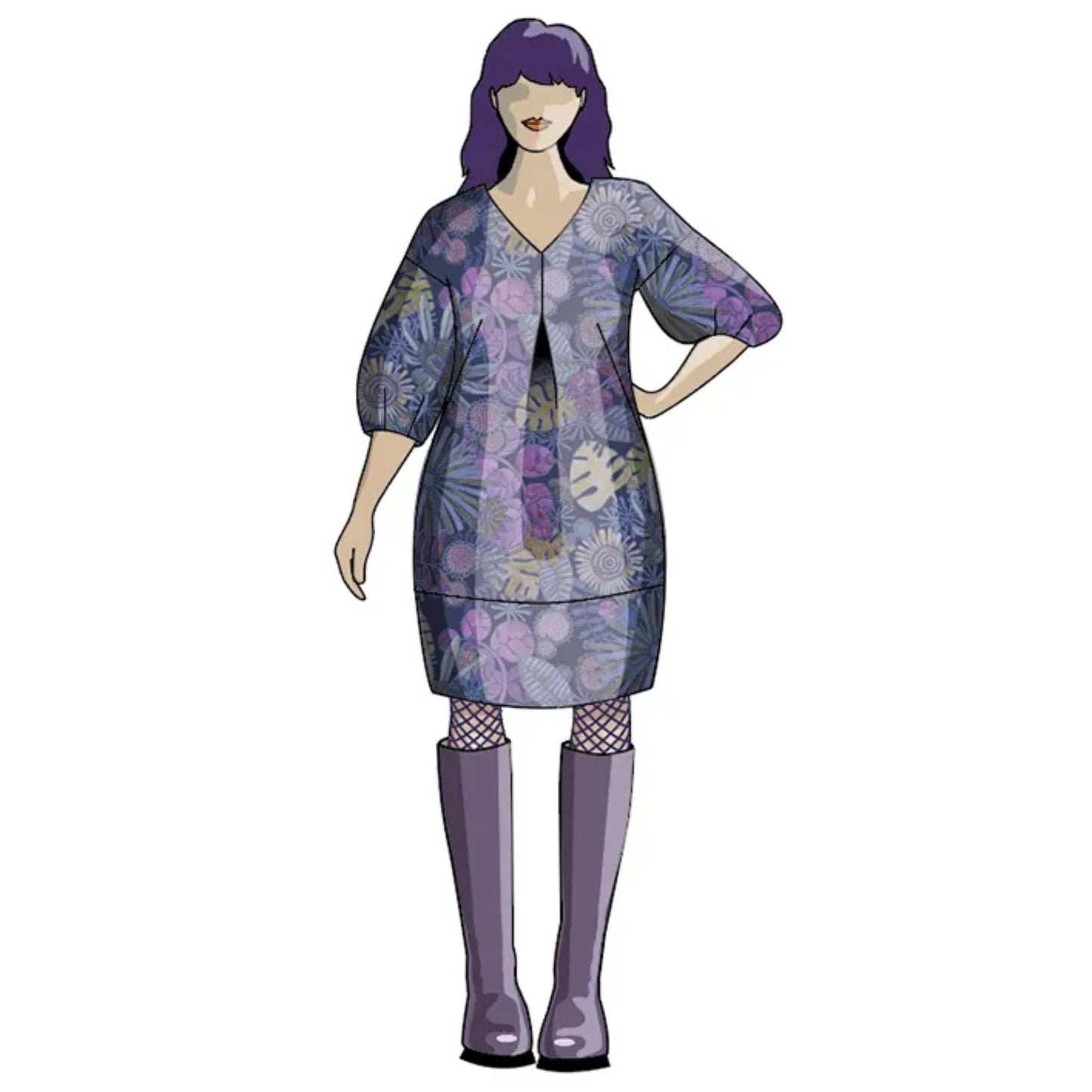Patron de couture pour robe tulipe, tailles UK 8 à 24
