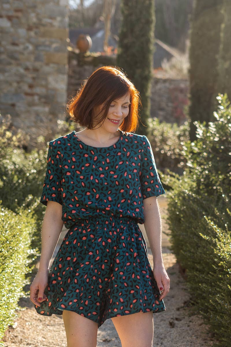 Viscose Dressmaking Fabric 'Bagheera' by Eglantine et Zoé in Dark Green Lagoon