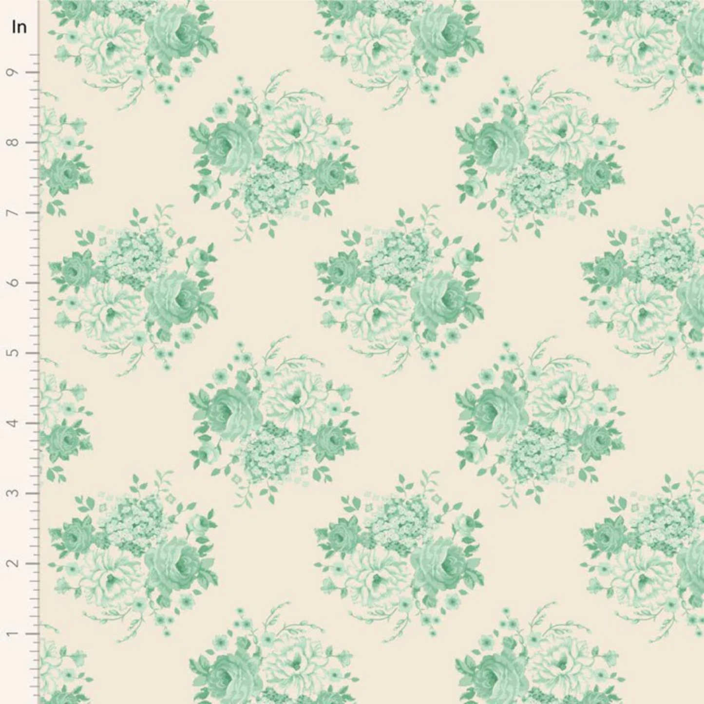 Tissu en coton Tilda Sunday Brunch Mia Design en bleu sarcelle, pour le quilting, l'artisanat et la couture.