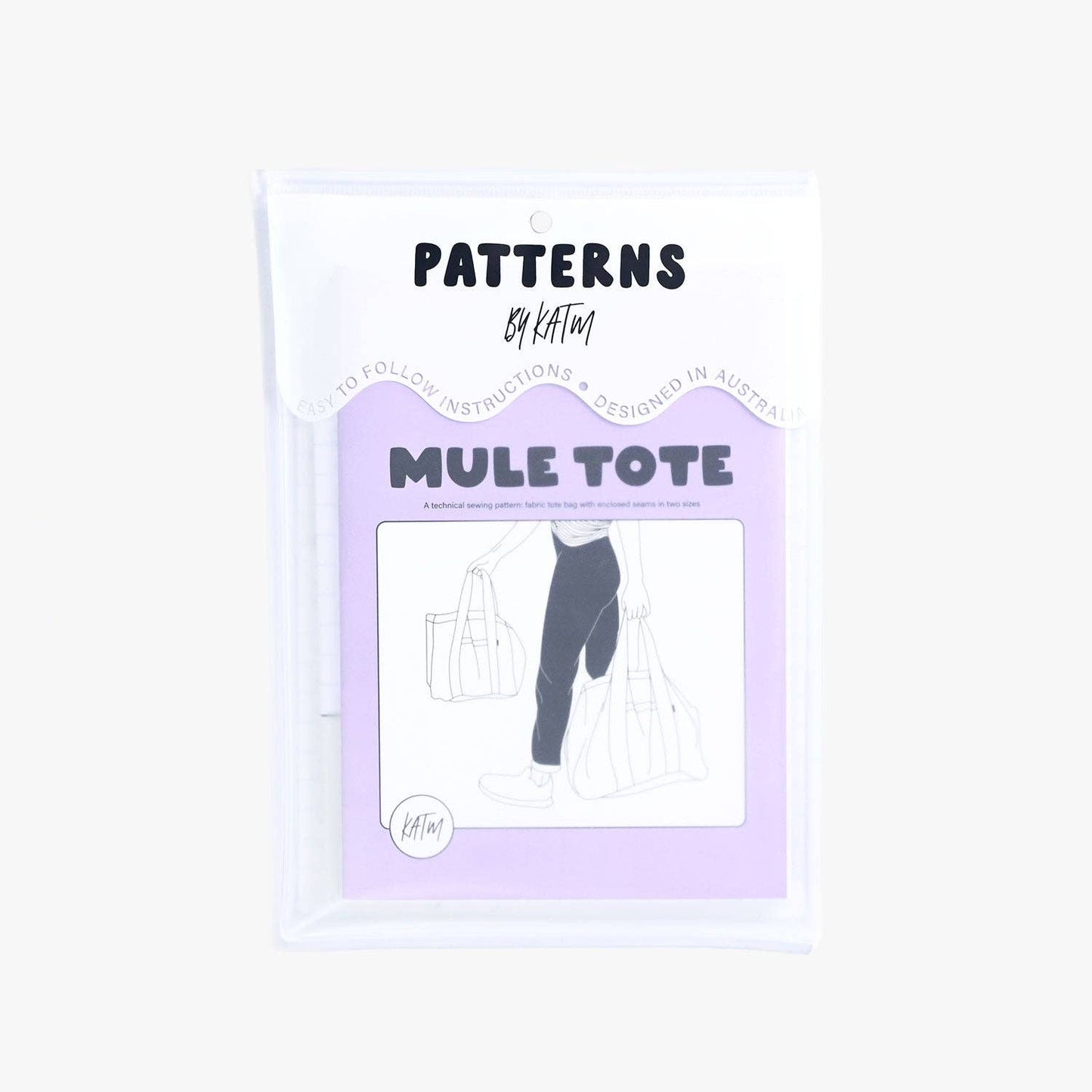Mule Tote Bag Sewing Pattern by Kylie And The Machine, Beginner Friendly Printed Paper Pattern