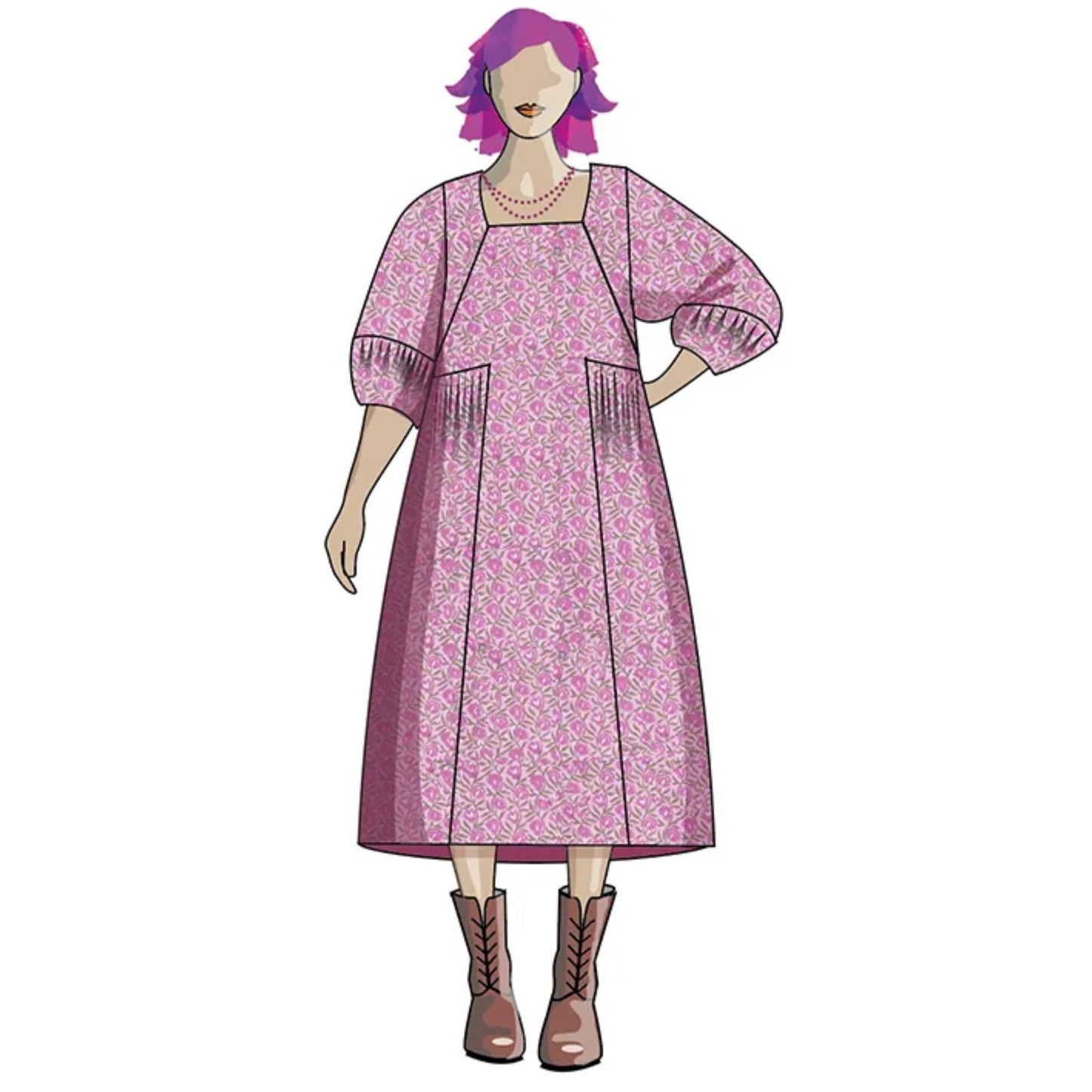 Patron de couture papier pour la robe Mahal, tailles UK 8 à 26