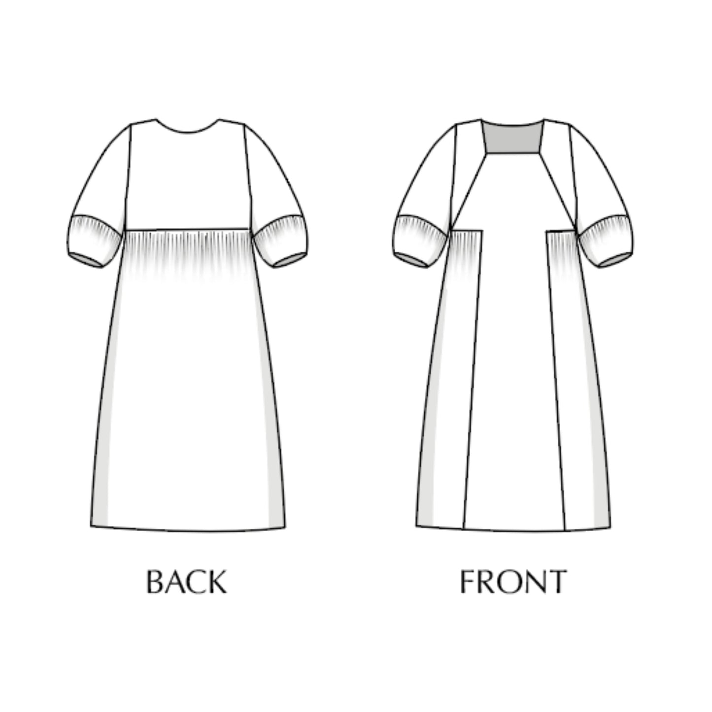 Patron de couture papier pour la robe Mahal, tailles UK 8 à 26