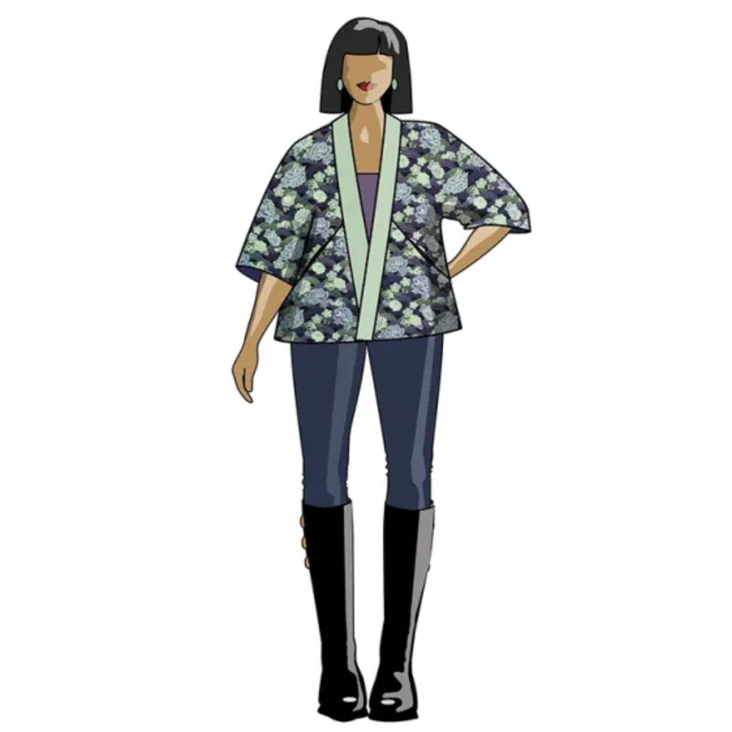 Patrón de costura para chaqueta Swing, tallas XS-XL (Reino Unido)